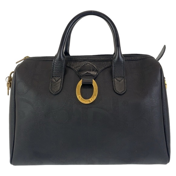 Dior Handbags - Dior Dior Vintage Trotter Black PVC Handbag Canvas Handbag